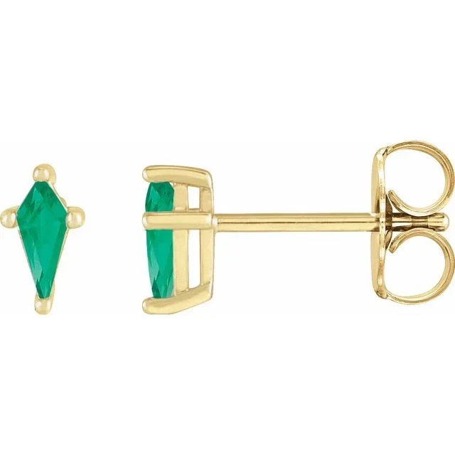 Kite Shaped Gemstone Stud Earrings