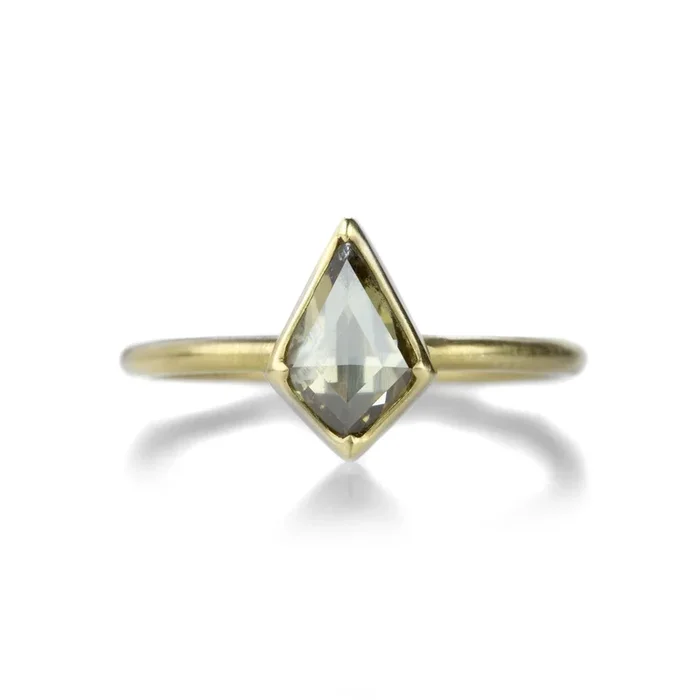Kite Shaped Salt & Pepper Diamond Ring
