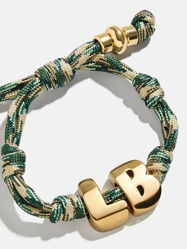 Knotty Initial Custom Bracelet – Camo Double Letters