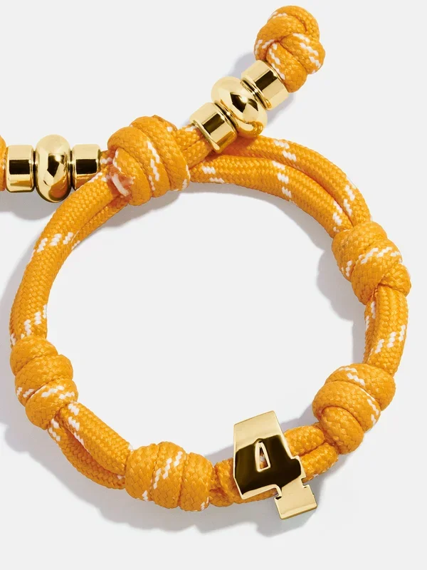 Knotty Varsity Number Custom Bracelet – Marigold Single Digit