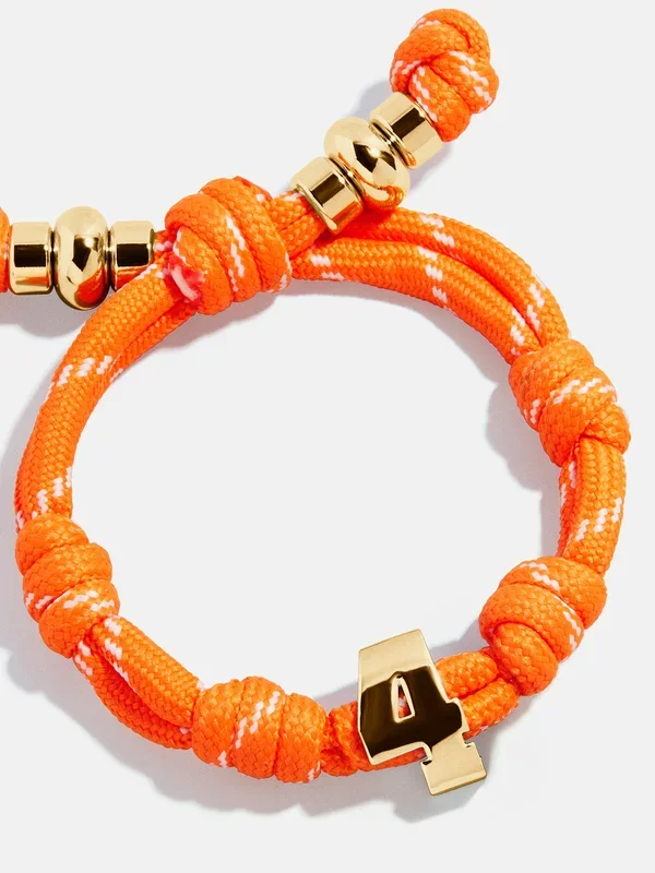 Knotty Varsity Number Custom Bracelet – Tangerine Single Digit