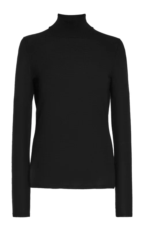 コスタ ニット タートルネック ブラック カシミア シルク