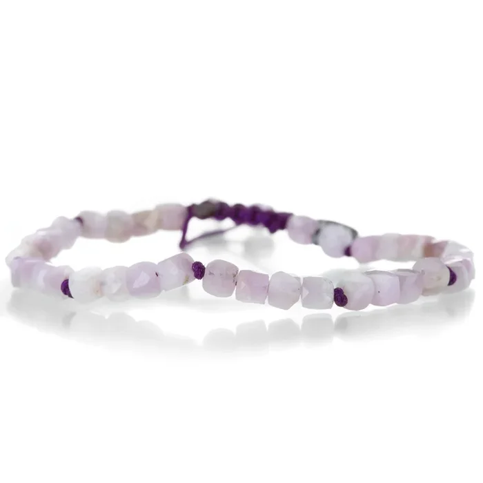 Kunzite Cube Bead Bracelet
