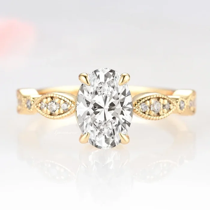 Kylie Lab-Grown Diamond Engagement Ring- 14K Solid Yellow Gold (IGI Certified)