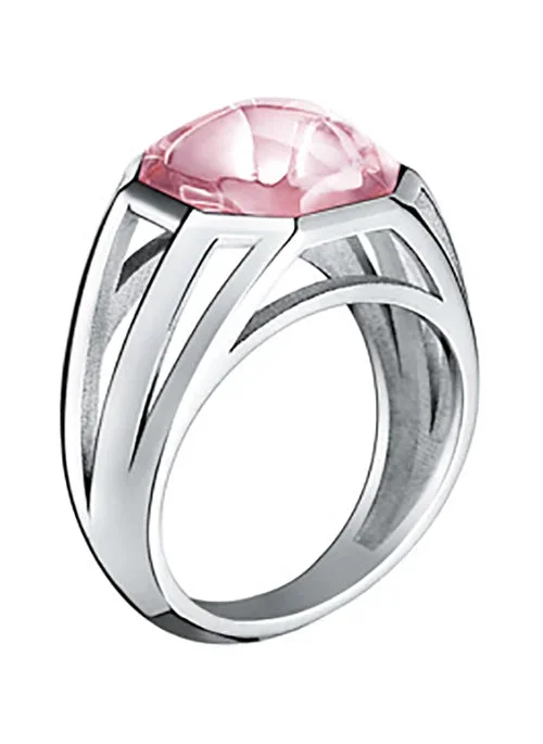 L’ILLUSTRE Small Crystal Ring Pink