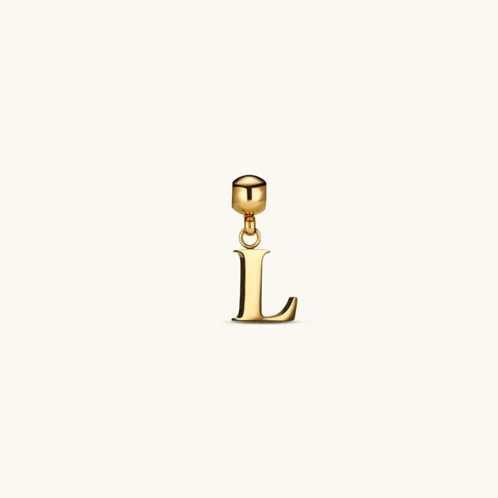 L Classic Initial Charm Gold