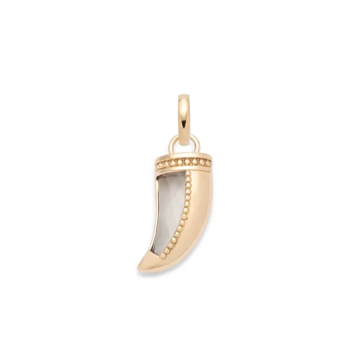 La Loba Claw Green Prasiolite Gemstone Pendant : in Yellow Gold with an Annex Link