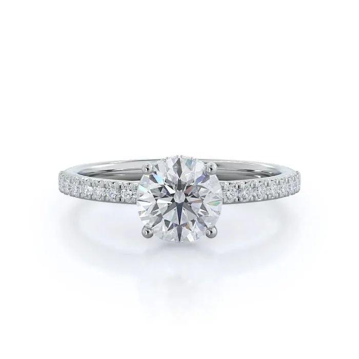 Lab Diamond Basket Pave Engagement Ring