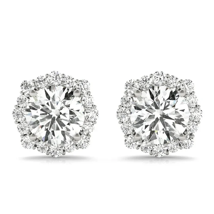 Lab Diamond Halo Earrings