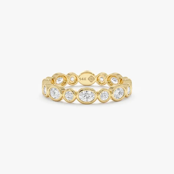 Lab Grown Alternating Diamond Wedding Band, Thalassa