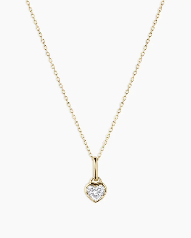 Lab Grown Diamond Heart Charm Necklace