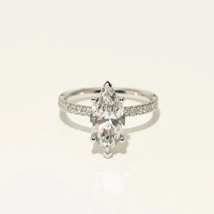 Lab Grown Marquise Diamond Engagement Ring in Platinum (2 1/3ct tw)