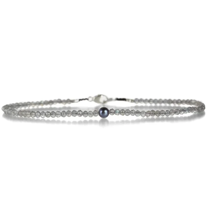 Labradorite and Pearl Beaded Bracelet