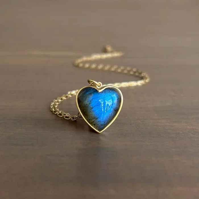 Labradorite Cabochon Sweetheart Pendant