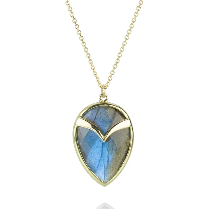 Labradorite Owl Pendant Necklace