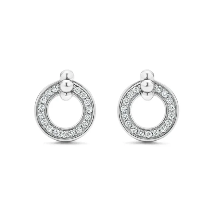 Lagos Caviar Spark Diamond Circle Stud Earrings