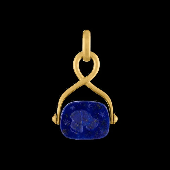 Lapis Intaglio Unda Spinning Pendant