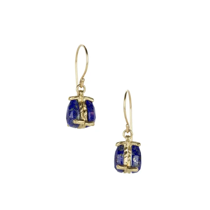Lapis Twin Teardrop Earrings