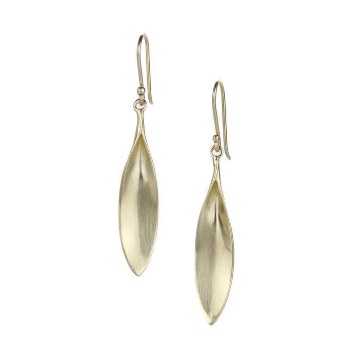 Large 10k Gold Daisy Petal Earrings
