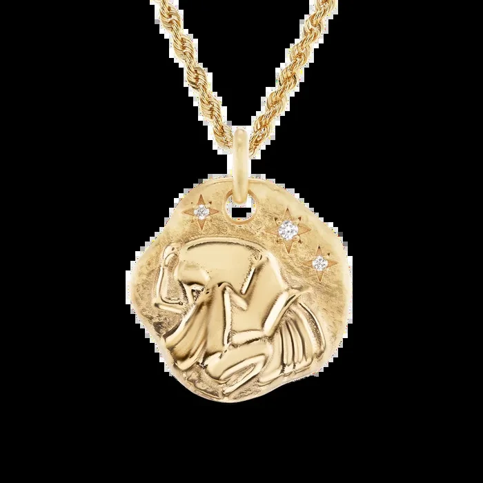 LARGE 14KT YG ZODIAC MEDALLION