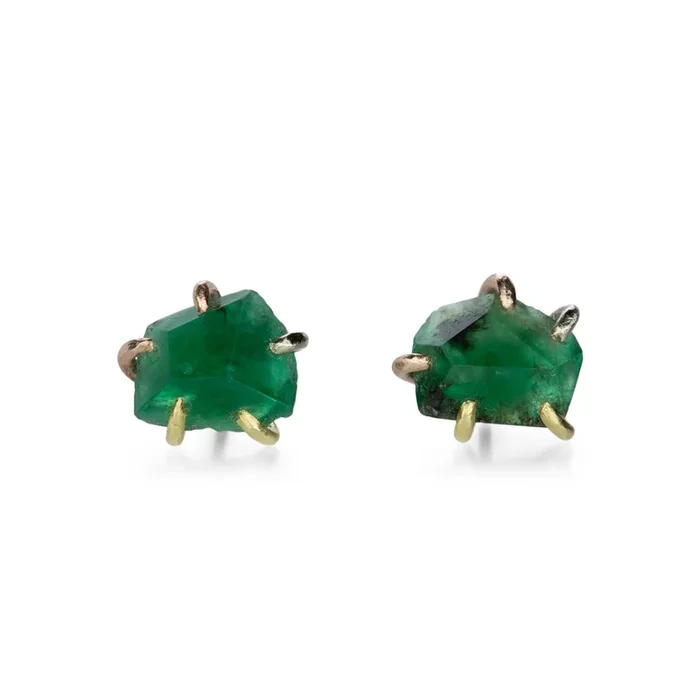 Large Brazilian Emerald Studs