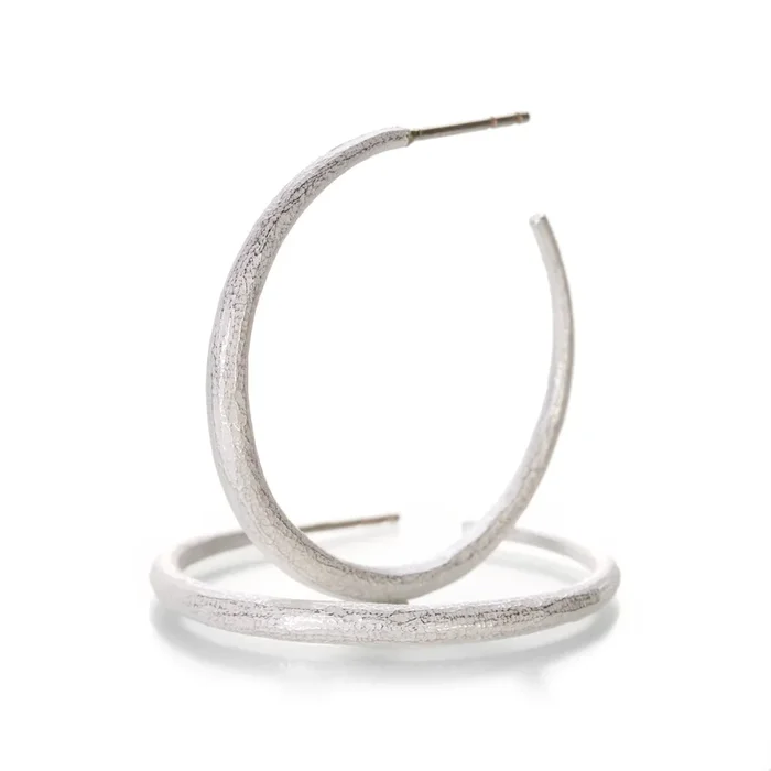 Large Bright Silver Hoops