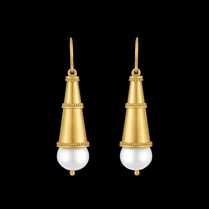 Large Double Banded South Sea Pearl Becher Earrings