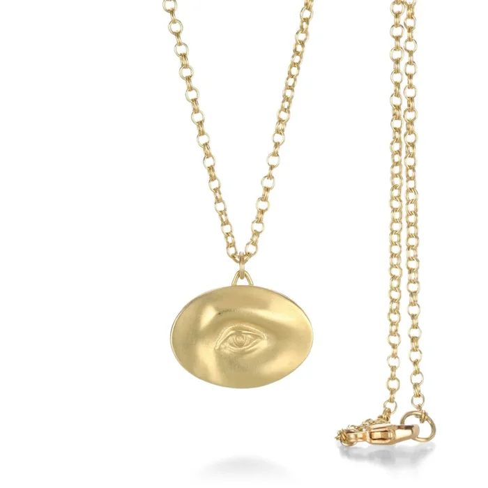 Large Eye Pendant Necklace in 18k