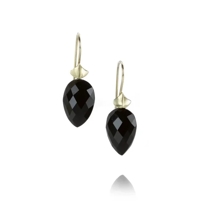 Large Onyx Bug Earrings