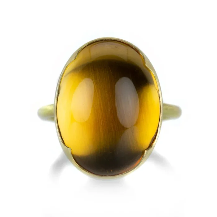 Large Oval Citrine Ring