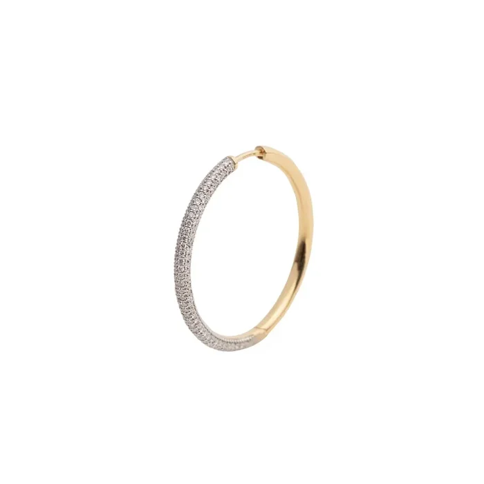 Large Pave Diamond : Hoop Earring