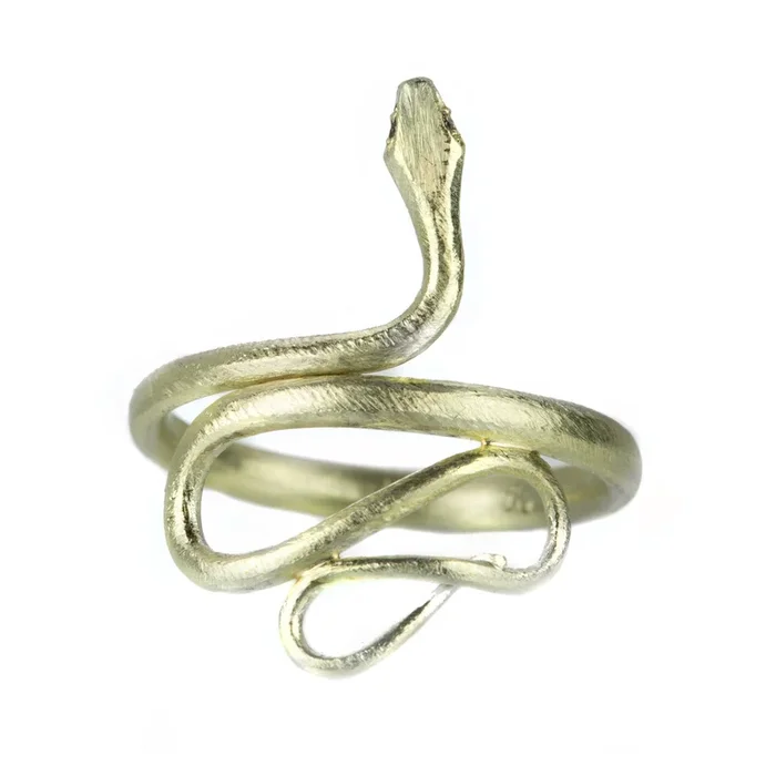 Large Snake Ring in 14K Green Gold