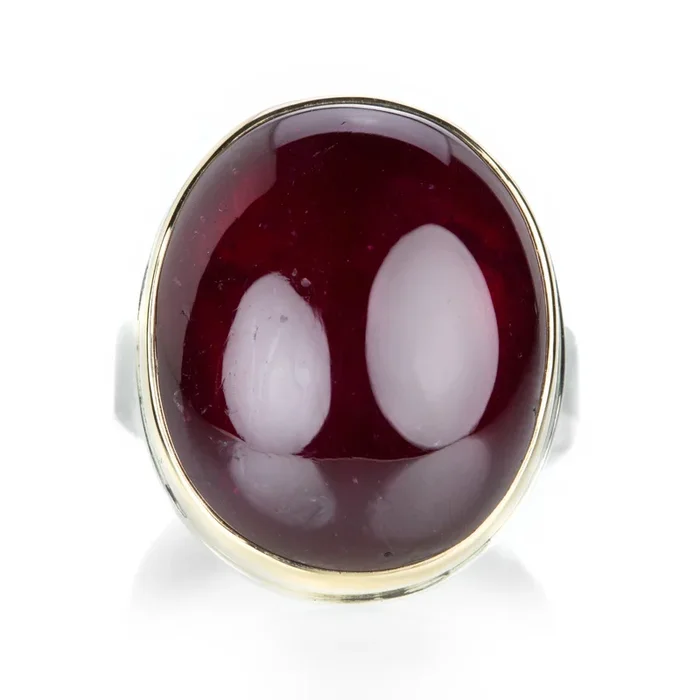 Large Vertical Oval African Ruby Ring