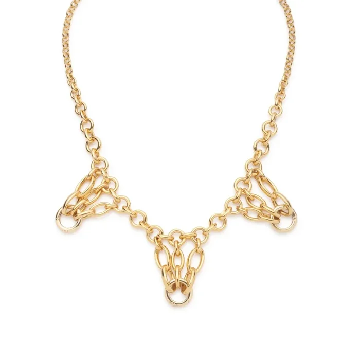 Lattice Bib Chain : in Yellow Gold