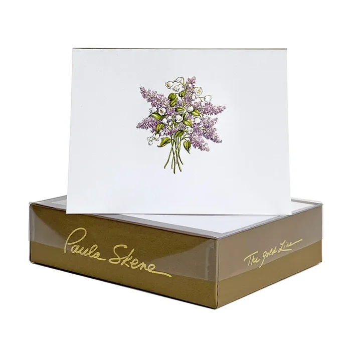 Lavender & Lilies Note Cards, Set of 8