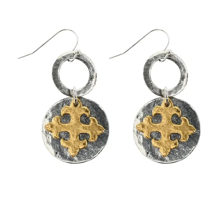 Layered Maltese Cross Earring (ER630)