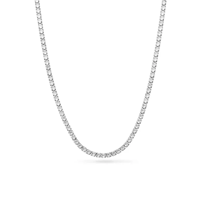 Layering Tennis Chain Necklace (Silver)