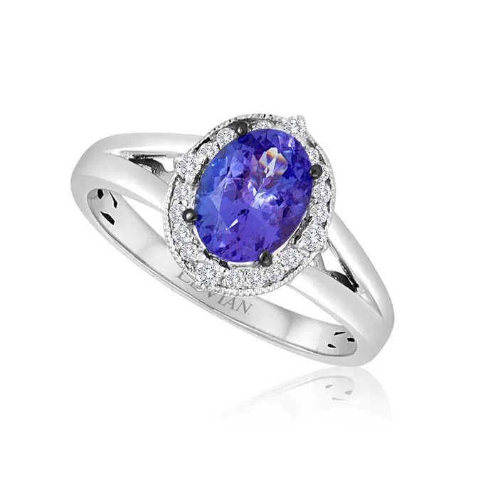 Le Vian Grand Sample Sale Ring featuring Blueberry Tanzanite White Diamonds set in 14K White Gold
