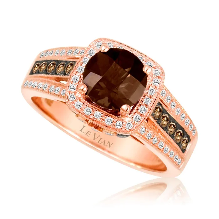 Le Vian Grand Sample Sale Ring featuring Chocolate Quartz Chocolate Diamonds, Vanilla Diamonds set in 14K Rose Gold