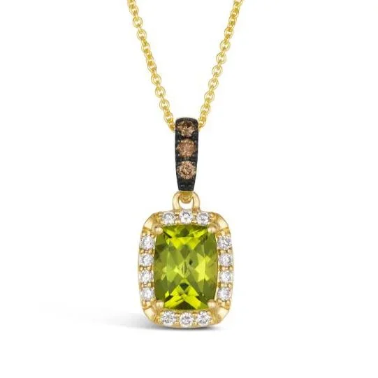 Le Vian Green Apple Peridot™ Diamond Halo Pendant