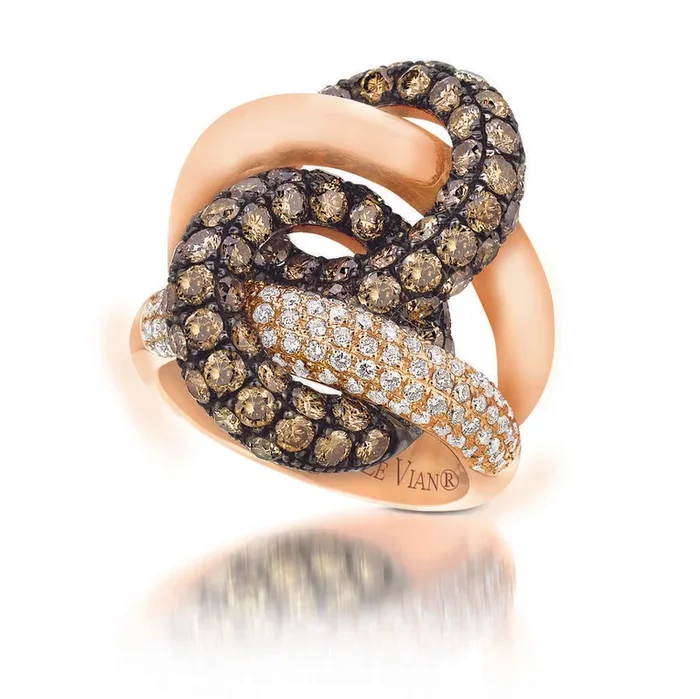 Le Vian Red Carpet Ring featuring Chocolate Diamonds, White Diamonds set in 14K Rose Gold