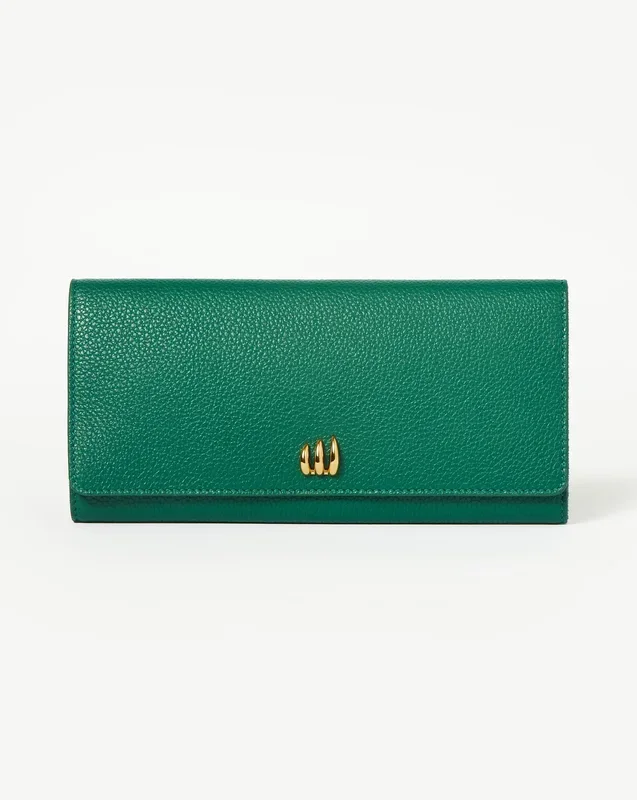 Leather Jewellery Roll | Malachite Green