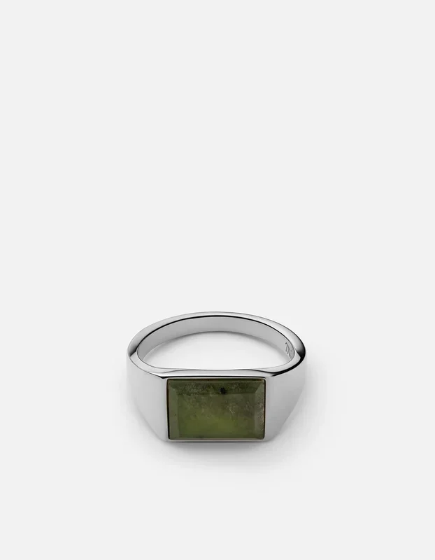 Lennox Jasper Ring, Sterling Silver