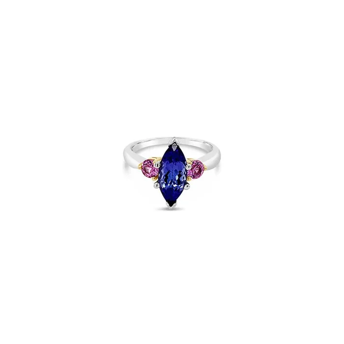 LeVian Ring Blue Tanzanite in 14K Yellow Gold 2 1/8 cts Size 7