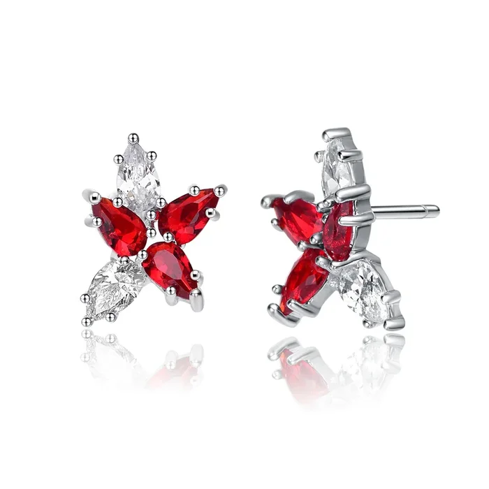 Lierre Red Couture Jasmine Stud Earrings
