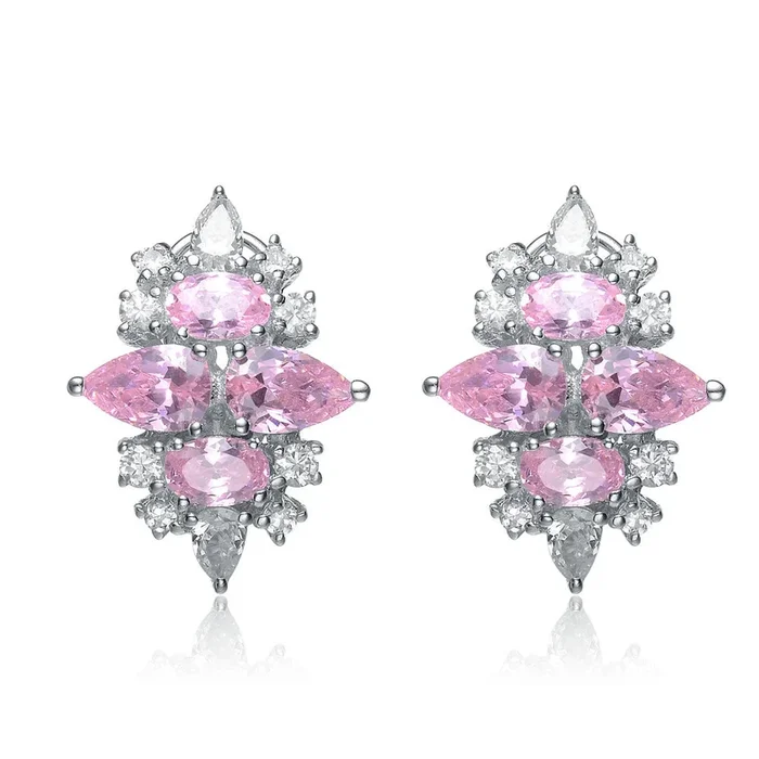 Lierre Symmetrical Pink Amande Earrings