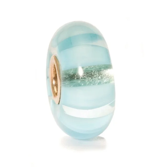 Light Blue Stripe Glass Trollbead