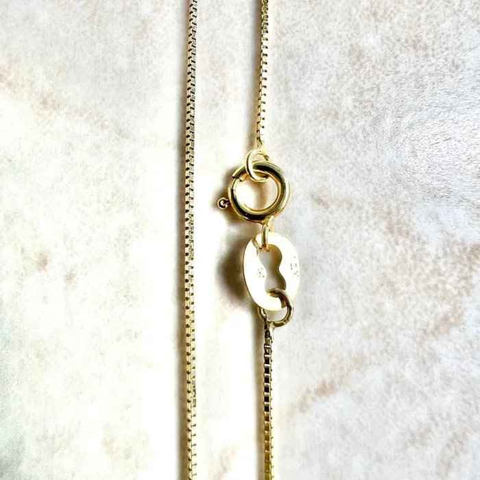 Lightweight 16 Inch 14 Karat Yellow Gold Box Chain Necklace is