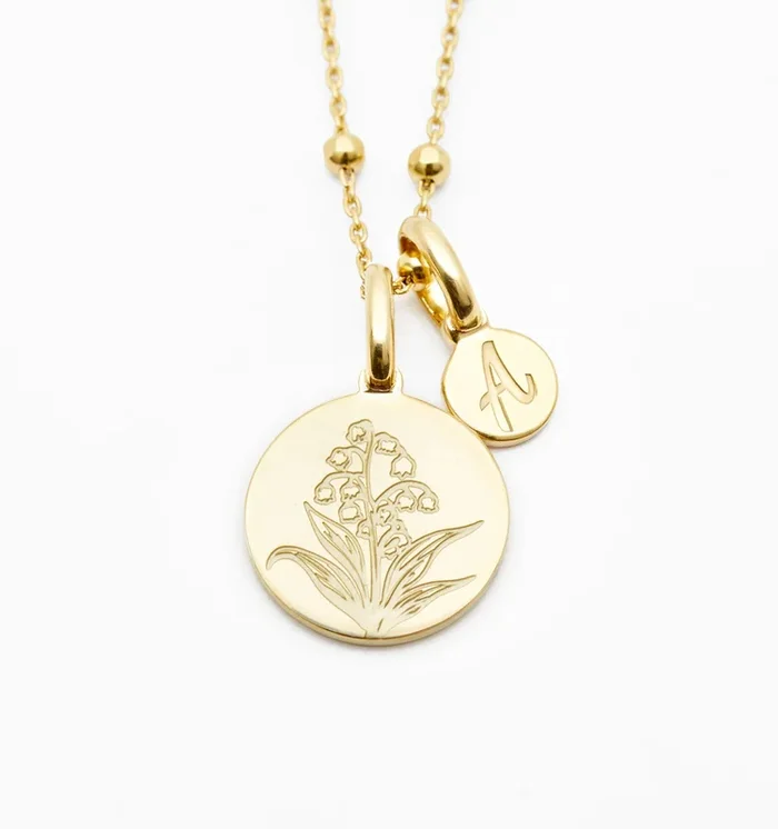 Lily of the Valley Initial Necklace – May Flower