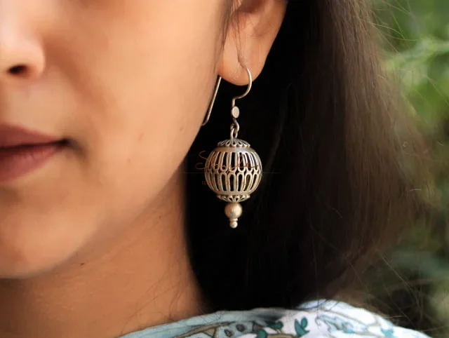Lime Geometric Granite Earrings